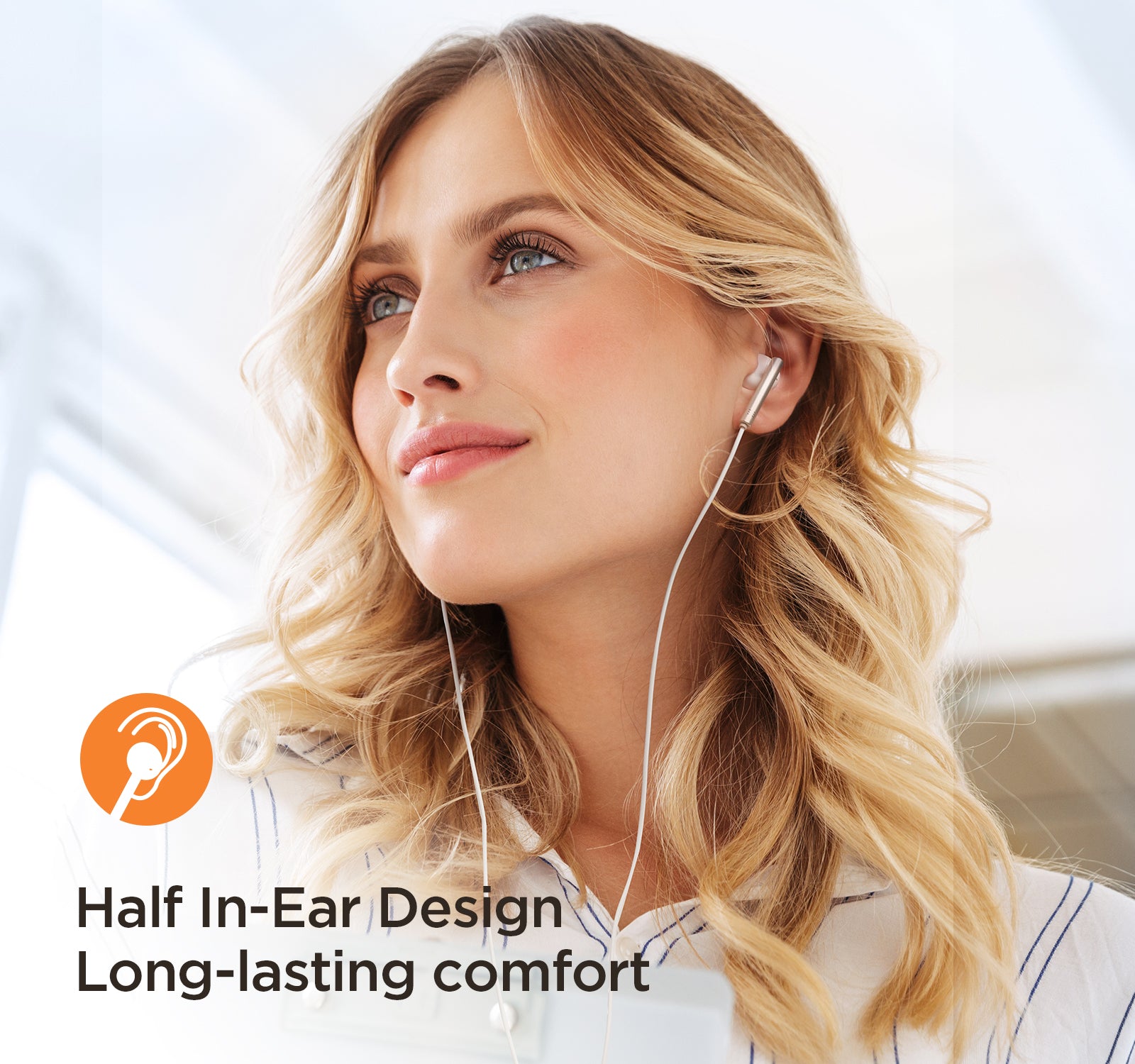 JOYROOM EW06 HD Phone Calling Headset Half-In-Ear 3.5mm AUX Headphone Metal 3.5mm Plug Built-in Mic Wired Earphone JOYROOM EW06 HD Phone Calling Headset Half-In-Ear 3.5mm AUX Headphone Metal 3.5mm Plug Built-in Mic Wired Earphone